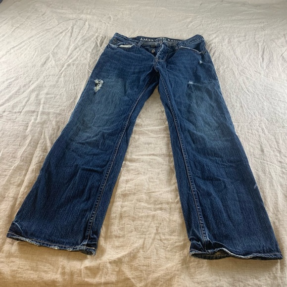 American Eagle Womens Button Fly Lowrise Bootcut Jeans Size 31/30‎ - Picture 1 of 16